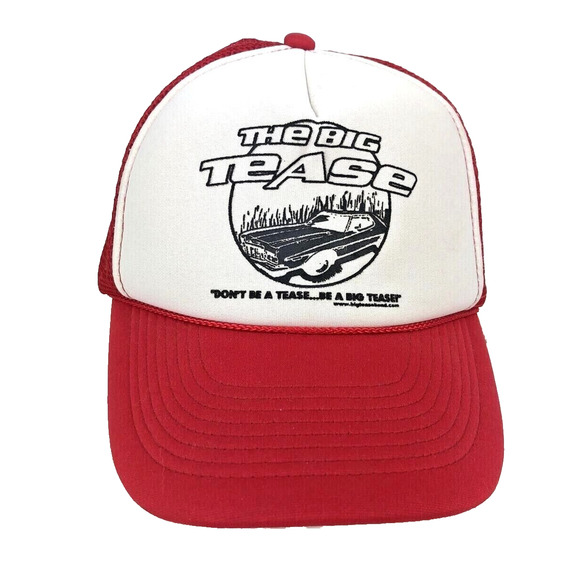 Vintage Otto Snapback Mesh Hat The Big Tease Truckers Cap Red White 39-169 - Picture 1 of 7